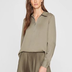 Zipper Front Shirt - New With Tags - NEVER WORN - Smoke Green